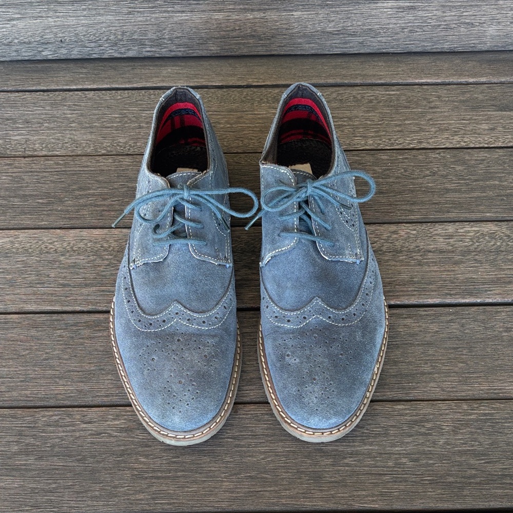 Ben Sherman Men’s Blue Suede Oxfords 9.5 - Picture 2 of 8